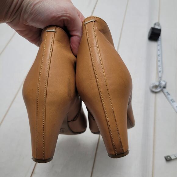 Maison Martin Margiela honey tan leather ankle boots booties peep toe - Picture 8 of 12